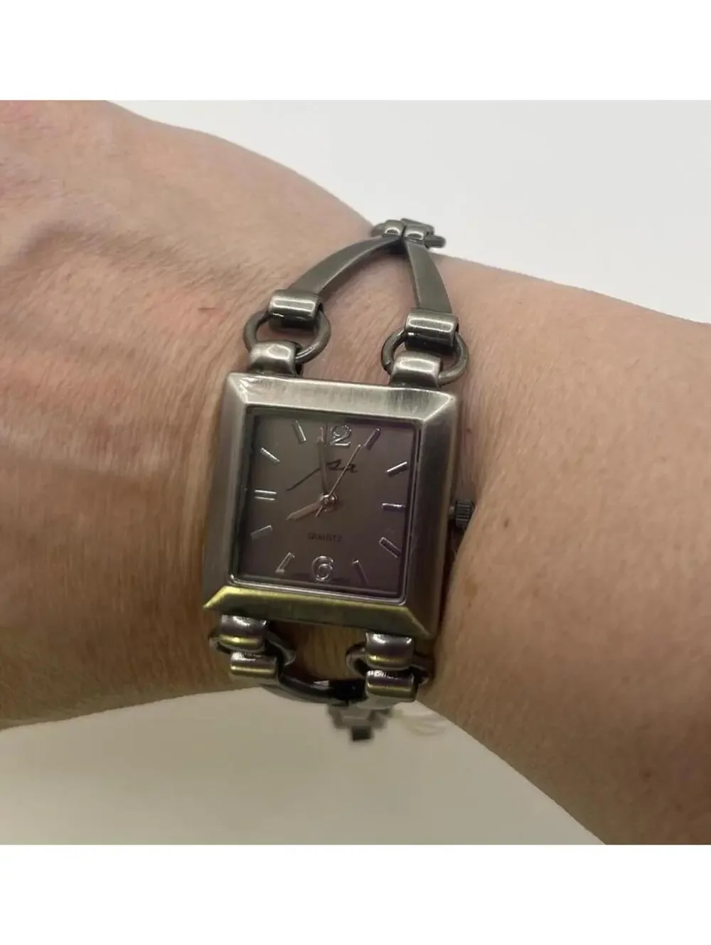 Women's Wristwatch Square Face Silver Tone by Personal Accents Stainless Steel